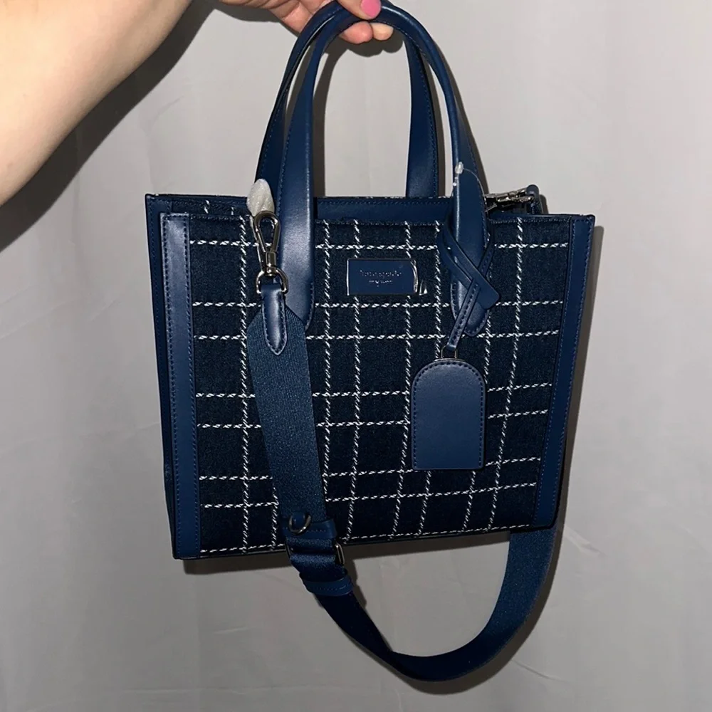 Kate Spade Blue Satchel with Geometric Design